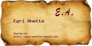 Egri Anetta névjegykártya